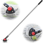Crack Weeder Long Handle 3-in-1 Adjustable Crevice Cleaning Tool with Stainless Steel Weed Brush with 2 Scrapers Weed Puller Tool for Driveway, Patio Sidewalk to Remove Moss Weeds Dirt