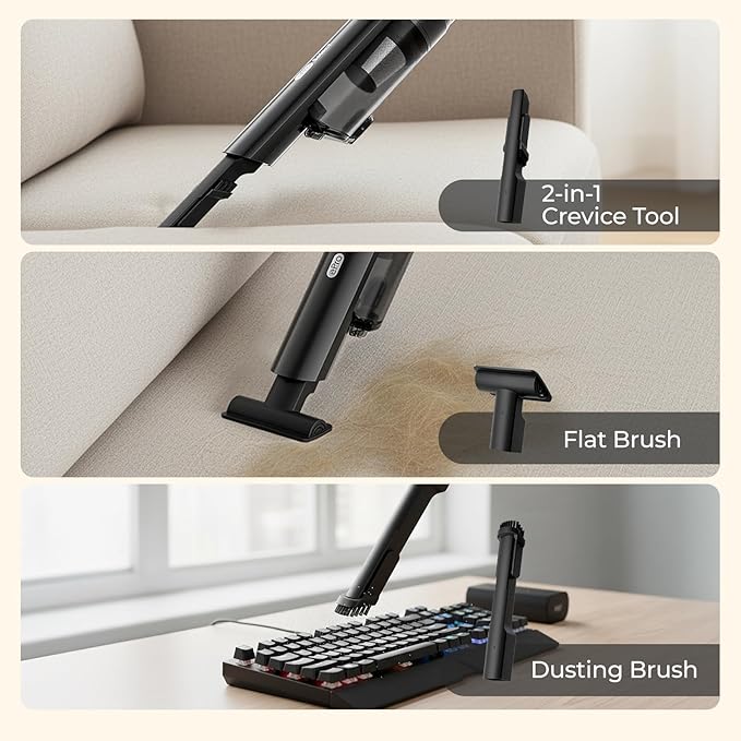 Apical Life Cordless Handheld Vacuum Cleaner, 13000Pa Strong Suction, Mini Vacuum with Charging Dock, 40 Mins Runtime, LED Light, HEPA Filter, One-Click Empty for Car Detailing and Home