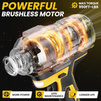 Cordless Impact Wrench 1/2 inch for Dewalt 20V Battery, Impact Wrench 1360N.m(950Ft-lbs) High Torque Brushless Electric Impact Gun, Power Impact Driver with 3-Mode Speed, LED Work Light(no battery)