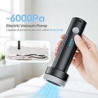 HOMOH Cordless Electric Vacuum Pump for Storage Bags, Portable Type-C Charging Travel Vacuum Bags with Pump for Clothing, Vacuum Storage Bags