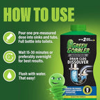 Green Gobbler Industrial Strength Grease and Hair Drain Clog Remover | Drain Cleaner Gel | Safe for Pipes, Toilets, Sinks, Tubs, Drains & Septic Systems (Packaging May Vary)