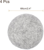 uxcell 4 Pcs Wool Dryer Balls, 2.4 Inches Wool Laundry Dryer Balls for Reducing Clothing Static and Wrinkles, Light Grey