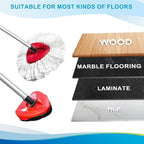 8-Pack Reusable Mop Head Replacement for O Cedar Easywring 1-Tank System, Microfiber Spin Mop Refills Compatible with Vileda 2-in-1 Turbo Triangle