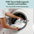 FEBU Wool Dryer Balls, 6-Pack, XL | 100% New Zealand Wool | Natural, Reusable Fabric Softener | Alternative to Dryer Sheets | Reduces Wrinkles, Shortens Drying Time, Zero Waste