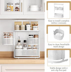 3-Tier Rotating Bathroom Counter Organizer, Vanity Tray for Makeup & Skincare, Countertop Spice Rack Storage, Space-Saving Shelf for Bathroom, Kitchen, Laundry Room, Baby Bottle Station, White