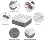 Jeans Drawer Organizers for Clothing,5 Grids Compartment Wardrobe clothes organizer,Fabric Washable Closet Organizers and Storage Bins for Jeans,Pants,Bra,Legging,t-shirt-GreyWhite
