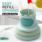 Dish Scrubber with Soap Dispenser, 2 Replaceable Sponges Included, Refillable Push-Button Handheld Sponge Scrubber, Palm Grip Kitchen Sink Cleaner for Dishes, Pots, Pans & Nonstick