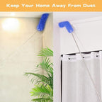 Professional Microfibre Dusters for Cleaning - Extendable 30-81" Cobweb Remover Kit with 3 Washable Heads, Bendable Design for High Ceilings, Fans & Hard-to-Reach Areas