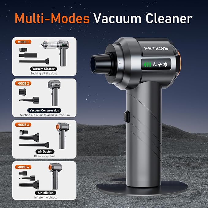 Handheld Car Vacuum Cordless,3 Suction Modes,Portable Mini Cordless Cleaner with 19000pa Suction Power,Type-C Charge,Handheld Vacuum for Car,Home,Office