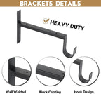 AddGrace Heavy Duty Closet Rod and Shelf Brackets 10 Inch Wall Mounted Closet Rod Bracket with Pole Holder Shelving Support with Screws for Laundry (2 Pack)