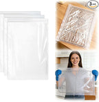 Oven Rack Cleaning Bags, Heavy Duty No Scrub Oven Rack Cleaning Bags, Reusable Leak-Resistant PE Bags for Deep Soaking Grill Grates, BBQ Racks, No Cleaner Included, 3 Pack (15.7''*23.7'')