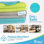 AIDEA Microfiber Cleaning Cloth-8PK, Soft Microfiber Towels for Cars, Absorbent Cleaning Rags, Lint-Free Streak-Free Wash Cloths for House, Kitchen, Window(12in.x16in.) (Pack of 2)