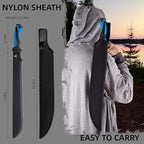 REAT Gardening Heavy Duty Machete,24" Full Tang Machete with Shaeth,Ergonomic No-Slip Handle,Machetes for Bushcraft, Outdoor Hunting, Garden Cutting Trees and Yard Work (Blue)