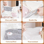 Vacbird Vacuum Seal Bags for Clothing, 16 Pack Vacuum Storage Bags with Rechargeable Cordless Air Pump(4J+4L+4M+4S), Space Saver Bags for Clothes Blanket Duvets Pillows Comforters Travel