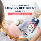Cleancult Ultra Concentrated Liquid Laundry Detergent, 64 loads (32 oz), Long Lasting Scent, 90% Less Plastic, No Harsh Chemicals, Rose Petal, Defeats Stains & Odors, HE/Standard Compatible