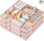 DIMJ Drawer Organizer Clothes Storage - 24 Pack Baby Dresser Organizer for Nursery, Small Fabric Closet Drawer Organizer Bins for Underwears Socks, Foldable Storage Dividers Organization for Bedroom