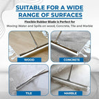 MHM AquaSlide PushPro – 28-Inch Heavy Duty Squeegee for Concrete Floors & Wet Surfaces | Industrial Rubber Blade Water Removal Tool for Garages, Warehouses, Driveways & Commerical Use