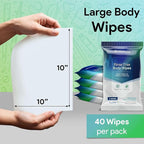XL Adult Body Wipes for Women & Men - Pack of 80 Large Cleansing Wipes for Travel, Gym & More