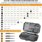JAKEMY Professional Screwdriver Set for Electronics Repair, Computer Screwdriver Kit with 126 Magnetic Precision Bit Set and Opening Tool Kit for Laptop, MacBook, iPhone, Tablet, Watch, Modding, DIY