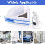 Double Sided Window Cleaner - Magnetic Window Glass Wiper Cleaning Tool for with Microfiber Cleaning Cloth (Blue) High-Rise Household Clean Windows Thickness 0.1''-0.3'' (Blue)