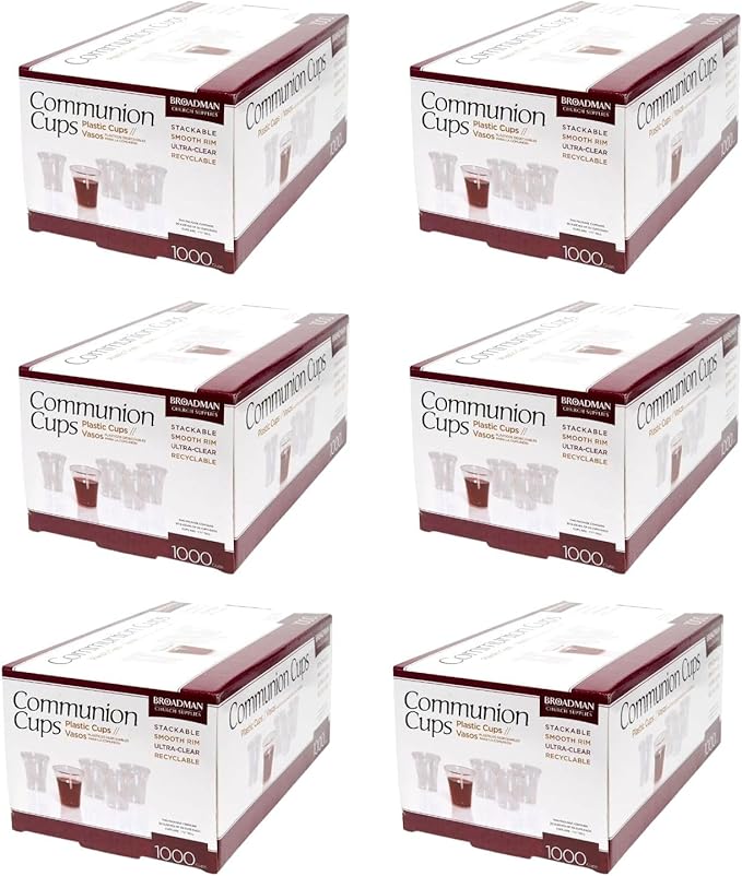 BROADMAN CHURCH SUPPLIES Plastic, Disposable, Recyclable Communion Cups, 6000 Count