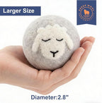 Wool Dryer Balls Handmade 3 Pack XL,Organic Laundry Dryer Balls,100% New Zealand Wool Natural Fabric Softener,Reusable 1000 Loads,Wrinkles Free, Shorten Drying Time,Baby Safe (3 Pack,Sleeping Sheep)