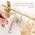 SNOWSTAR Metal Claw Clip Organizer Holder, Hair Clip Holder and Storage for Women and Girl,Claw Clips Hanger Display Hair Accessories for Wall Door Closet,Gold(2PCS)