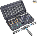 42 in 1 Magnetic Screwdriver Set, Portable Multi Bit Compact Ratchet Precision Screwdriver Set Mini Repair Tool Kit for Diy, Laptop Computer, Bicycles, Furniture, Eyeglass and More (Grey)