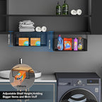 2Pack Under Shelf Basket Organizer,Adjustable Hanging Holder Storage for Cabinet Pantry Kitchen Cupboard Desk Counter Bookshelf Organization Add-on Space Saver Heavy Duty Slide-in,Black
