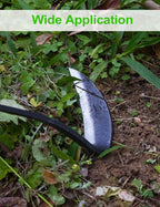 Japanese Weeding Sickle Hoe, 17" Gardening Hand Weeder Nejiri Kama Blade Tool Digging and Cutting Weed Remover, High-Carbon Steel One-Piece Molding with Hard Wood Handle, Very Sharp Edge Quick Work