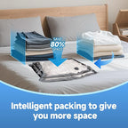 Travel Vacuum Storage Bags 8 Pack, Vacuum Seal Bags for Clothing Travel, Space Saver Bags for Luggage, Suitcase & Home Organization Black
