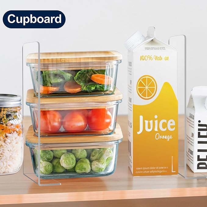 Acrylic Shelf Dividers For Closet Organization，Sweater Organizer For Closet - 10pack 8” Tall Clear Plastic Shelf Dividers For Closets Shelves Cabinets