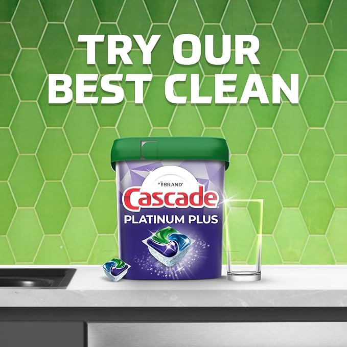 Cascade Platinum ActionPacs, Dishwasher Detergent Pods, Lemon, 36 count (Packaging May Vary)