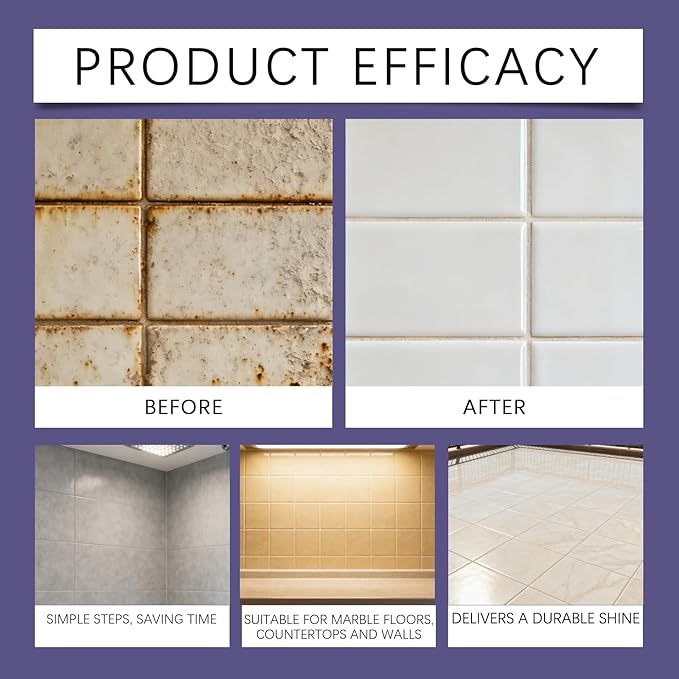 Marble Polishing Wax, Gentle Stone Polish Wax, Ceramic Tile Cleaner for Kitchen, Bathroom and Floors, Durable Shine, Smooth Finish, Marble Care and Protection, Easy to Apply (4Pcs)