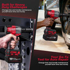 Cordless Impact Wrench1/2 Inch, 600N. M/450Ft-lbs Power Impact Gun Kit, High Torque Electric Impact Driver for Car RV Tire,LED Light,4.0Ah Battery,Car/DIY Furniture/Home,Power tools,Red Toolbox