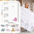 TAILI 8 Pack Vacuum Storage Bags for Comforter and Blankets, XXL Jumbo Vacuum Seal Bags for Bedding (47x39 Inch), Huge Space for Toy, Bedding, Pillows, Save More Closet Space
