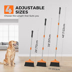 Handy Broom, Indoor/Outdoor Brooms, Duty Kitchen Broom, for Home Garage Kitchen Office Courtyard Lobby Patio Lawn Concrete (2, Orange)
