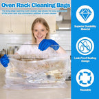 XANGNIER 3 Pack No Scrub Oven Rack Cleaning Bags with Side Zipper Opening,27.8 * 19.5 in,No Cleaner Included, Reusable Leakproof Soaking Cleaner Bags for Removable Metal Rack,BBQ Grills,Grill Grate