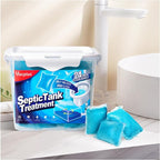 Vacplus Septic Tank Treatment - 24 Packs for 2-Year Supply, Bucket-Packed Septic Tank Treatment Packets, Dissolvable & Flushable Septic Tank Treatment Enzymes with Easy Operation for Wastes & Odors