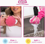 Stardrops – The Pink Stuff – SQeeZY Miracle Scrubber Sponge, Scratch Free Solution for Ultimate Home Cleaning - Perfect for Kitchens, Bathrooms, and Outdoor Use, 3-Pack