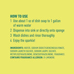 Amazon Brand - Presto! Concentrated Dish Soap, Lemon Essential Oil Scent, Removes Stuck-on Food and Grease, Phosphate-Free Formula, 30 fl oz, Pack of 2