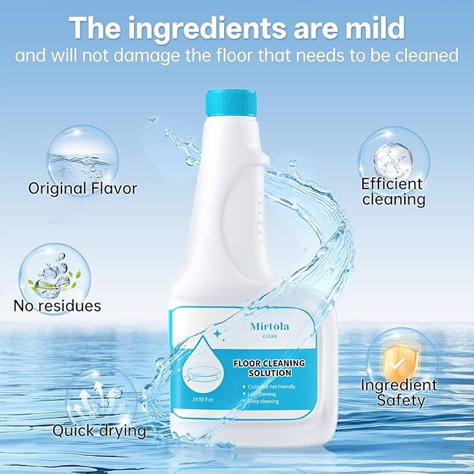 Floor Cleaning Solution, Dilution Ratio 1:200, Compatible with Eufy Cleaning Solution, Eco-Friendly, Plant-Based,Compatible with Omni C20, X8 Pro, X10 Omni, G series, L Series (2 bottle)
