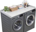 VEVOR Washer Dryer Countertop with 3 Splicing Panels, 54" x 27" Wooden Washer and Dryer Countertop with 2 Hooks, Water-Resistant Laundry Topper for Laundry Room Organization and Storage, Gray