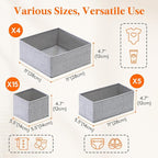 Lifewit Nursery Drawer Organizer for Clothes 24 Pack, Certified Child-safe Dresser Drawer Divider Storage Bins, Foldable Clothing Storage Basket for Baby Clothes/Underwear/Sock/Diaper in Closet