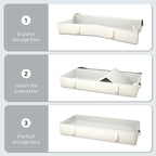 TidyCorner 2-Pack Under Bed Storage Containers, 8 Inches Tall Underbed Clothes Storage Organizer Bin with Sturdy Sidewalls/Bottom, Under the Bed Storage Bags 2 Storage Bins, Beige
