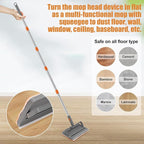 Ceiling Fan Cleaner Duster with 84'' Extension Pole, Baseboard Cleaner Tool with Handle, Reusable Chenille & Microfiber Pads for Dusting Ceiling Fan Baseboard Wall Window Floor