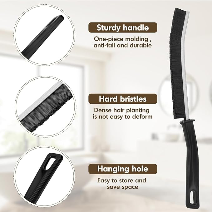 6P Crevice Cleaning Brush Hard Bristle Crevice Grout Cleaner Brush Thin Brush Gap Grout Cleaner for for Household Use, Bathroom, Kitchen