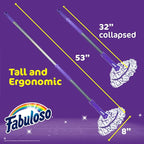Fabuloso Twist Mop, Self Wringing Floor Mop with Non Scratch Scrubber and Removable Washable Head for Hardwood, Tile, Vinyl and Laminate Floors Cleaning System, 53 Inch Tall