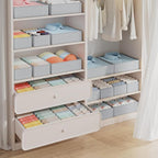 DIMJ Drawer Organizer Clothes Storage - 18 Pack Baby Dresser Organizer for Nursery, Foldable Closet Drawer Organizer Bins for Bedroom Organization, Fabric Storage Dividers for Socks, Underwears, Bras