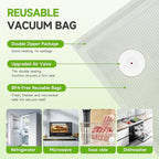 Vixino Vacuum Sealer Bags, 30 Reusable Vacuum Sealer Bags for Food, BPA-Free, Meal Prep and Sous Vide Cooking,Works for Handheld Sealer and Vac Sealer Machine with External Vacuum Systems